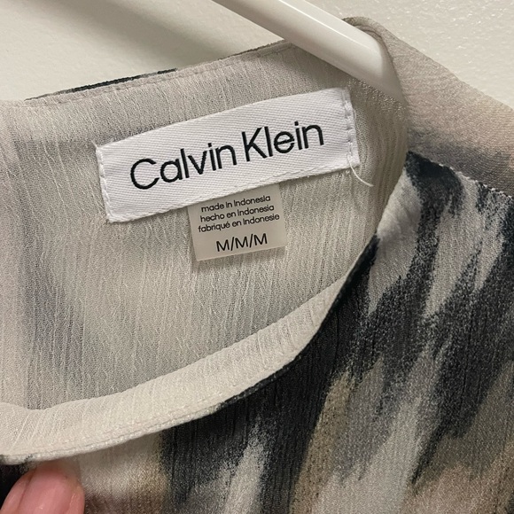 Calvin Klein multi color chiffon blouse - Picture 3 of 4